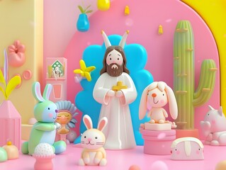 Jesus Christ in art toy style Ideas for easy access to religion.