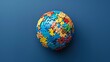 Colorful Puzzle Globe. Symbol of Global Unity, Diversity, and Connection