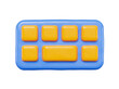 3D keyboard icon isolated. simple design. cartoon style. 3d rendering