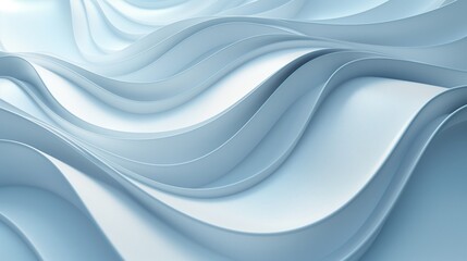 Poster - Blue and White Wavy Lines Background