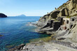 The cliff in Pollara village, the Lipari archipelago, Sicily	