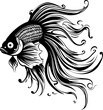 Betta Fish - Minimalist and Flat Logo - Vector illustration