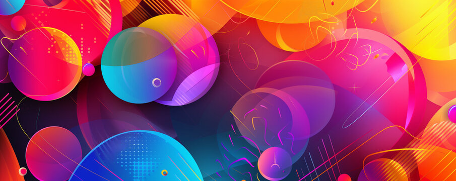 vibrant and colorful background with abstract geometric shapes and patterns.