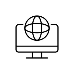 Poster - Online network outline icons, minimalist vector illustration ,simple transparent graphic element .Isolated on white background