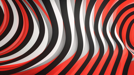 Poster - Abstract retro psychedelic optical illusion background with zebra stripes, optical illusion of volume hypnotic lines 