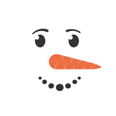 Wall Mural - Set of funny snowman faces isolated on a white background. Cartoon funny doodle snowman head face with different emotions. Winter holidays, Christmas and New Year. Vector illustration