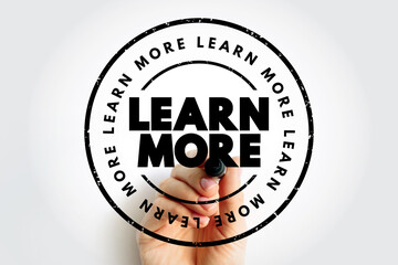 Poster - Learn More text stamp, concept background