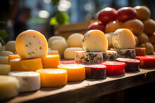 Edam Cheese On A Farmers Market Stand