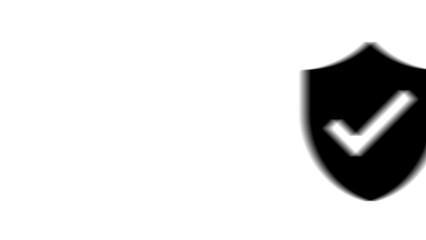 Poster - Animation set, protection mark symbol. Animations: transparency, zooms, transition top to down, transition left to right, slide up to down, slide left to right