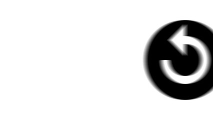 Poster - animation set, replay media symbol. animations: transparency, zooms, transition top to down, transit
