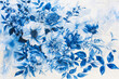 Elegant blue and white floral art depicting lush blooms perfect for modern wall decor