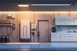alternative electric energy storage system with battery packs at home garage wall concept illustration