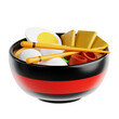 Oden 3D Render. Cute Japanese food icon. 3D illustration.