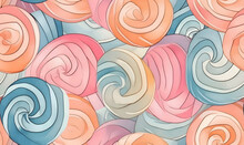 Seamless Pattern With Colorful Lollipops. Vector Illustration.