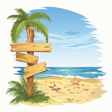 Beach Sign Clipart Directing Visitors To Fun Activities