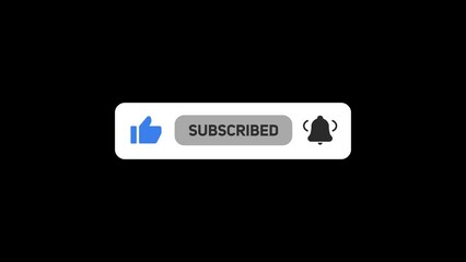 Wall Mural - subscribe and reminder button animation, subscribing animation, animated subscribe button on transpa