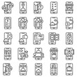 Food delivery Application line vector icons set 2