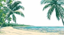 Beach Party Banner Clipart With Festive Decorations.