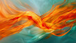 Ribbons of amber and jade intertwining in a dance of fiery passion and tranquil grace, igniting the soul with their vibrant energy. 