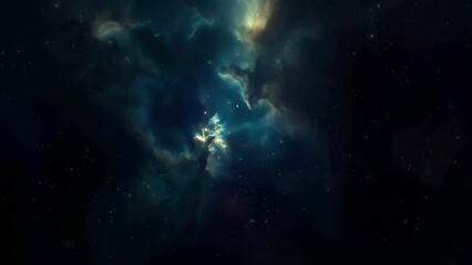Wall Mural - blue deep space galaxy nebula. cinematic celestial background depicting astrology and space explorat