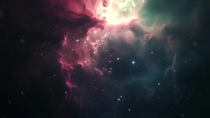 Wall Mural - blue red deep space galaxy nebula. cinematic celestial background depicting astrology and space expl