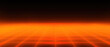abstract glowing orange lines on black background, dark vanishing point concept 