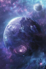 Wall Mural - planets and stars are visible against backdrop of space. a unique celestial scene showcasing distant