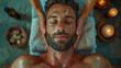 © Nibroe Art - Close up handsome man face with mask facial in spa relaxation massage