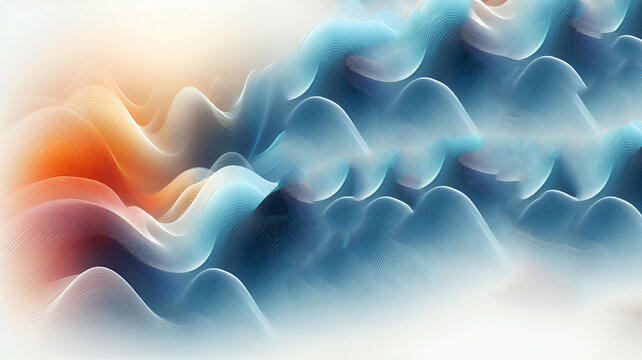 Abstract blue and white waves in the style of futuristic design background, generative ai