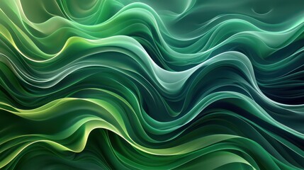 Canvas Print - Organic Green Lines: Abstract Wallpaper Background Illustration