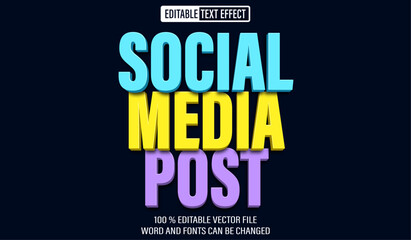 Poster - Editable 3d text style effect - Social Media Post text effect Template
