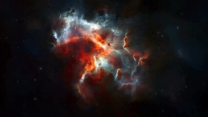 Wall Mural - orange white deep space galaxy nebula. cinematic celestial background depicting astrology and space 