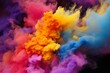 A colorful cloud of smoke with a rainbow of colors