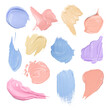 Colorful paint smear textured png brush stroke creative art graphic collection