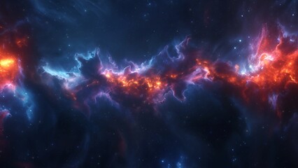 Wall Mural - blue orange deep space galaxy nebula. cinematic celestial background depicting astrology and space e