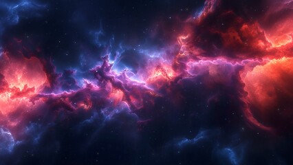 Wall Mural - blue orange deep space galaxy nebula. cinematic celestial background depicting astrology and space e