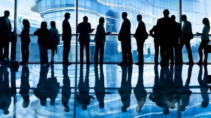 Aufkleber - A group of business professionals networking at a conference or seminar, fostering connections and building relationships in the business community.