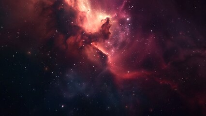 Wall Mural - purple red orange deep space galaxy nebula