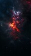 Vertical Blue Orange Deep Space Galaxy Nebula. Cinematic celestial background depicting astrology and space exploration. Cosmic fictional 3D illustration backdrop.
