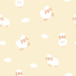 © saint_antonio - Cute Sheep Seamless Pattern, Cartoon Background vector Illustration