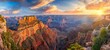 view of the canyon in summer. Colorful landscape of the canyon at sunset. natural scenery in the canyon. amazing natural background. summer landscape in nature. generative ai