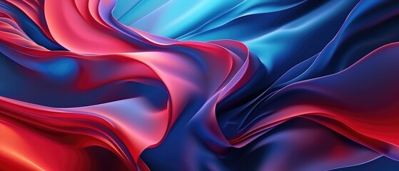 Wall Mural - Colorful Silk Fabric Flowing Wave Abstract