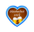 Oktoberfest Lebkuchenherz 2024  isoliert auf weissem Hintergrund