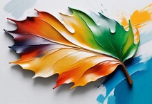 Oil Painting Design A Leaf Logo With Overlapping L (3)
