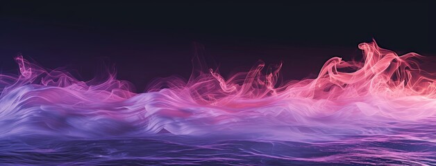 Wall Mural - Abstract Swirling Pink and Purple Smoke Waves