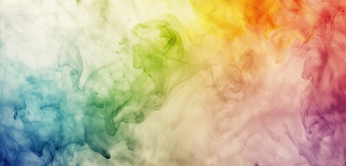 Sticker - Vibrant Colorful Smoke Waves Abstract Background