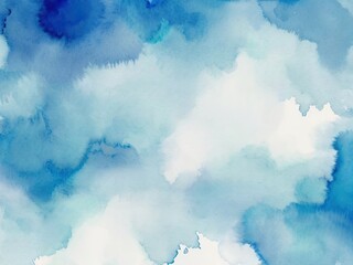 Poster - Abstract watercolor background. Blue watercolor background. Hand-drawn illustration.