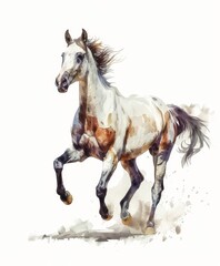  Horse hand drawn watercolor. paint art illustration