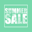 Summer sale lettering on blue background. Vector illustration EPS10.