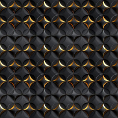 Poster - Modern universal minimalist artistic seamless 3d black and gold pattern